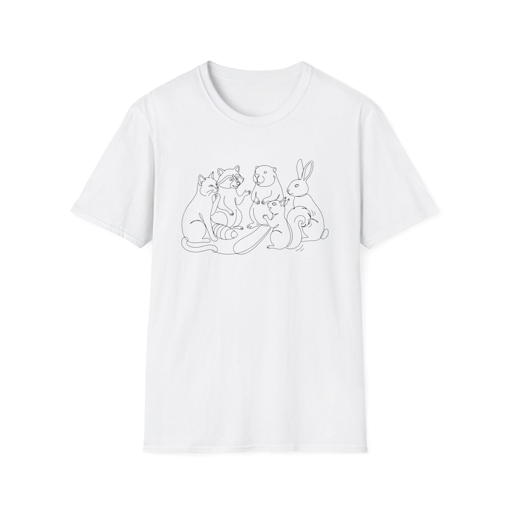 Line Art Cat & Friends T-shirt