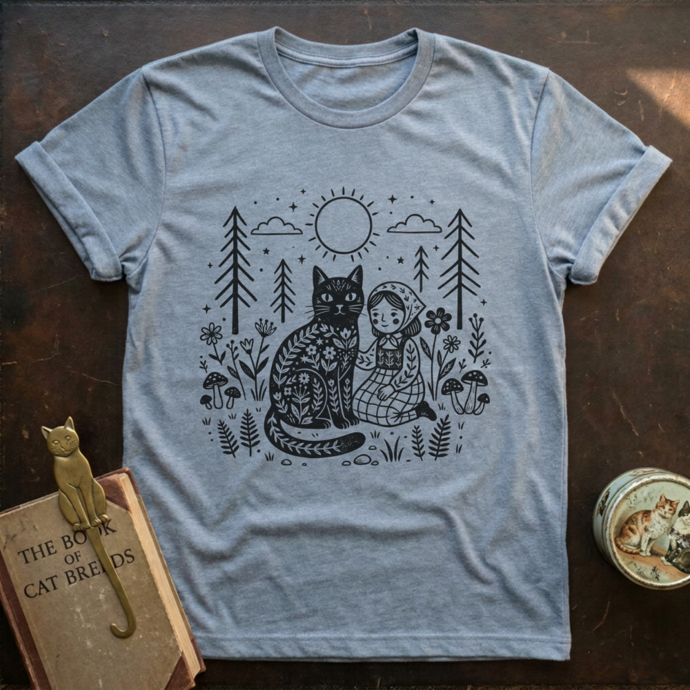 Cat & Girl T-Shirt