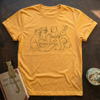 Line Art Cat & Friends T-shirt