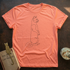 Line Art Cat Stand T-shirt