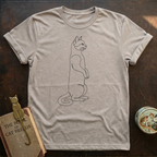 Line Art Cat Stand T-shirt
