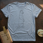 Line Art Cat Stand T-shirt