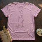 Line Art Cat Stand T-shirt