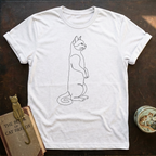 Line Art Cat Stand T-shirt