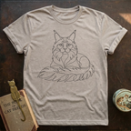Line Art Maine coon T-shirt