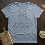 Line Art Maine coon T-shirt
