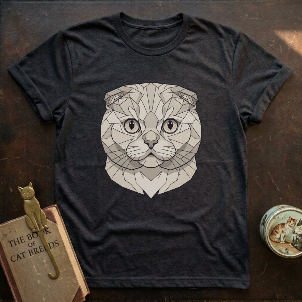 Low Poly White Scottish Fold T-shirt