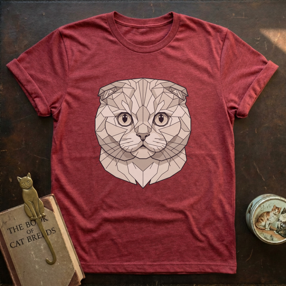 Low Poly White Scottish Fold T-shirt