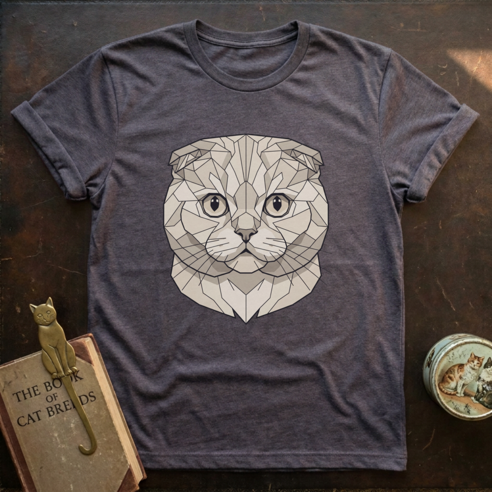 Low Poly White Scottish Fold T-shirt