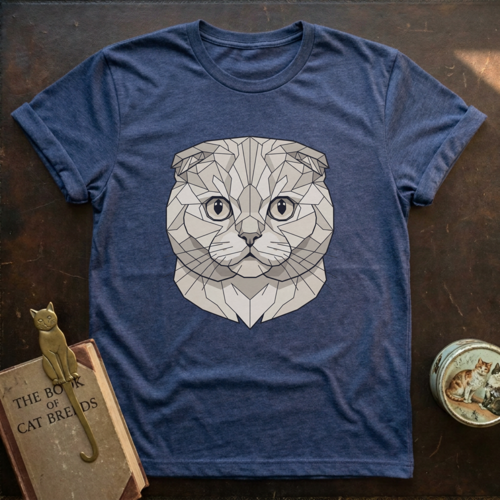 Low Poly White Scottish Fold T-shirt