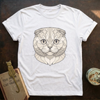 Low Poly White Scottish Fold T-shirt