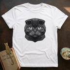 Low Poly Black Scottish Fold T-shirt