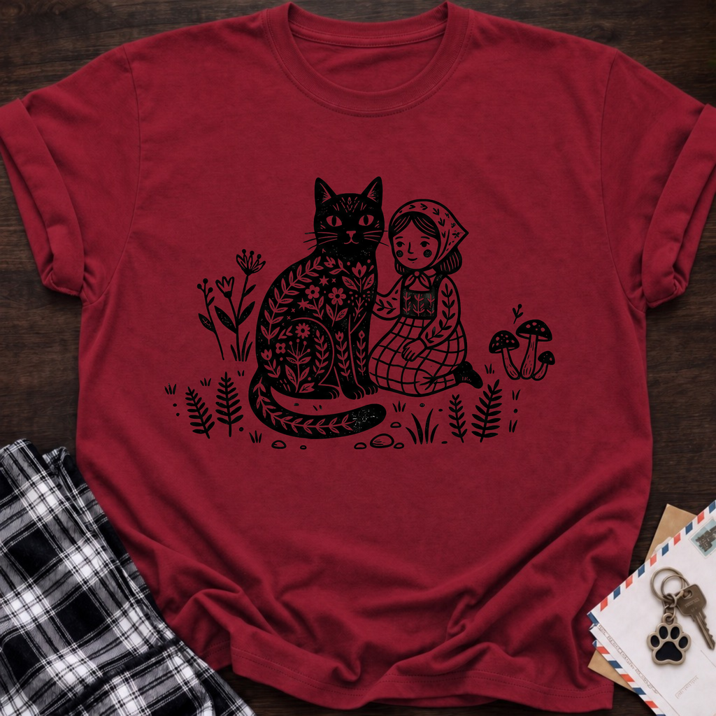 Cat & Girl T-Shirt