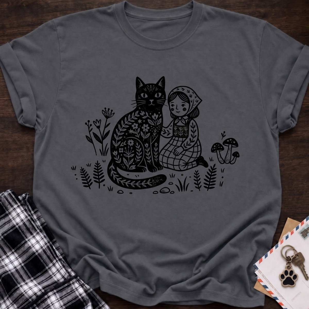 Cat & Girl T-Shirt
