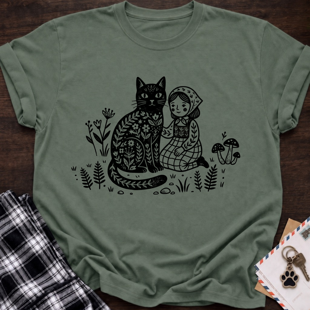 Cat & Girl T-Shirt