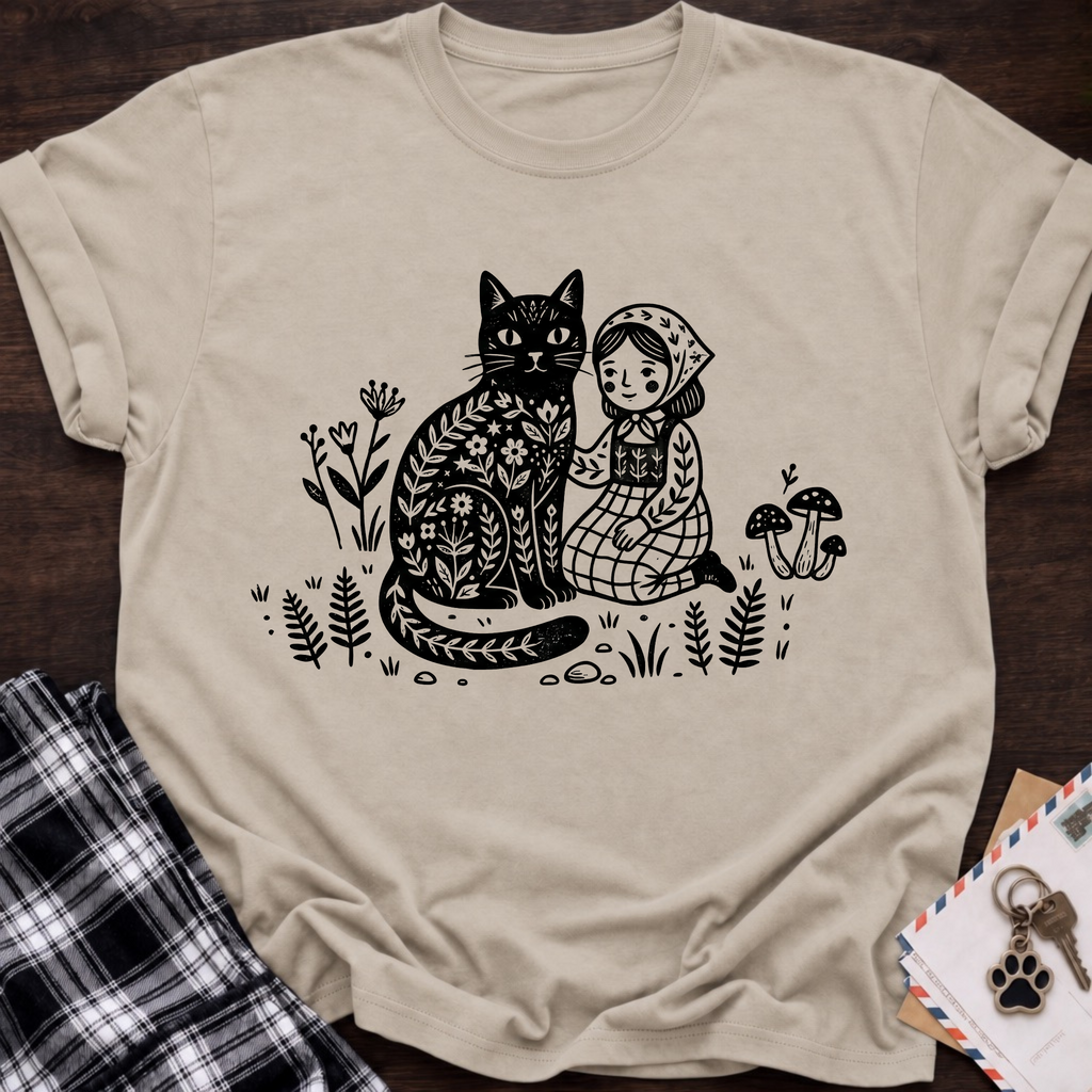 Cat & Girl T-Shirt