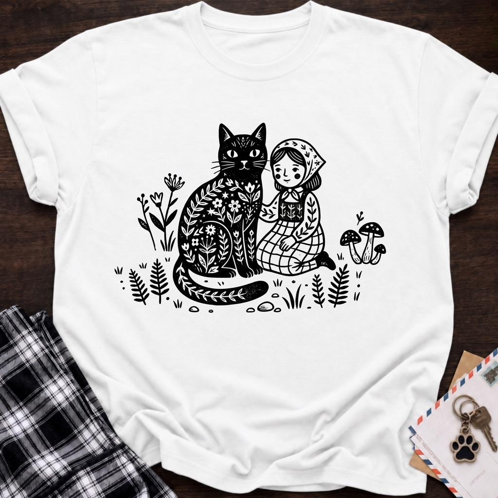 Cat & Girl T-Shirt