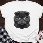 Low Poly Black Scottish Fold T-shirt