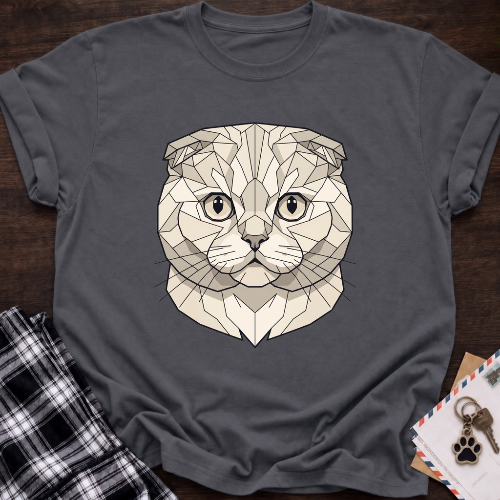 Low Poly White Scottish Fold T-shirt