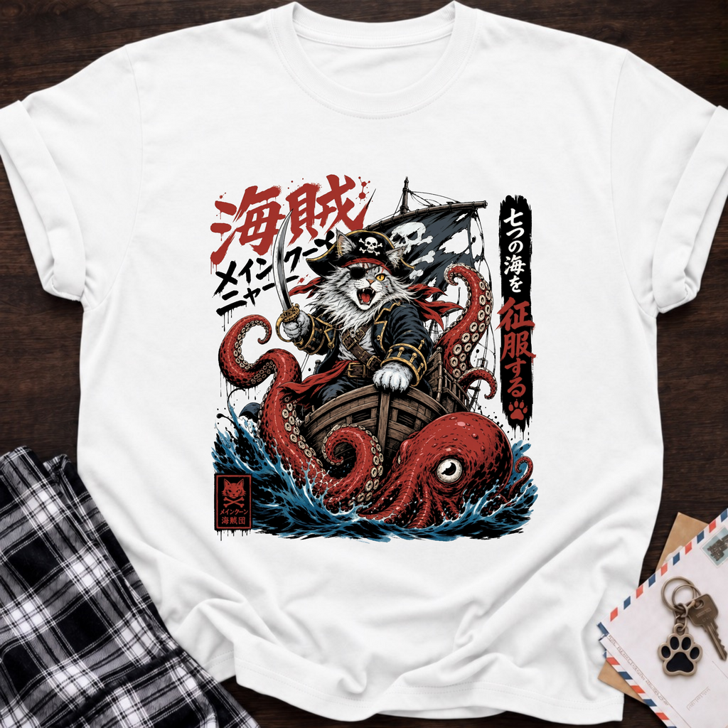 Pirate Cat & Kraken T-Shirt