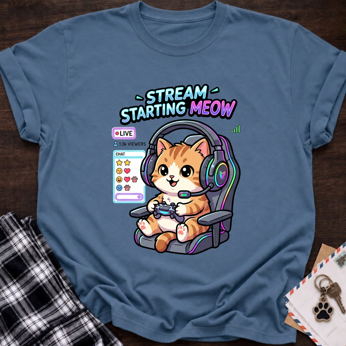 Stream Starting Meow T‑Shirt