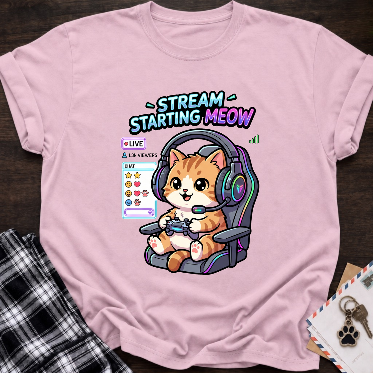 Stream Starting Meow T‑Shirt