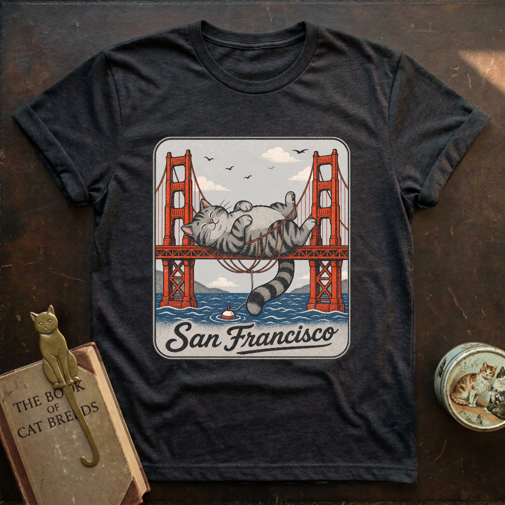 San Francisco Laying Cat T-Shirt
