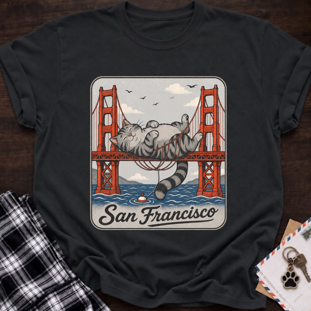 San Francisco Laying Cat T-Shirt