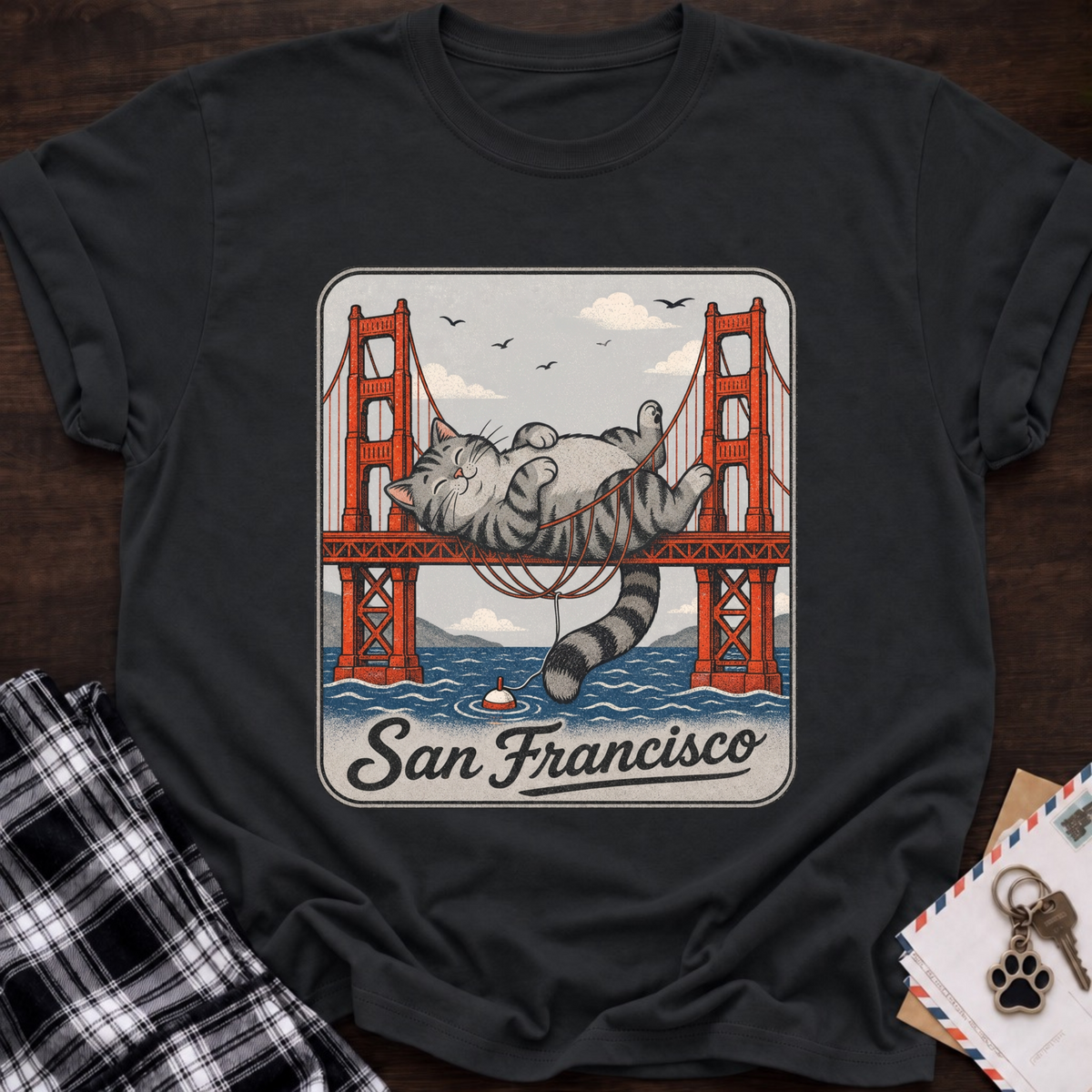 San Francisco Laying Cat T-Shirt