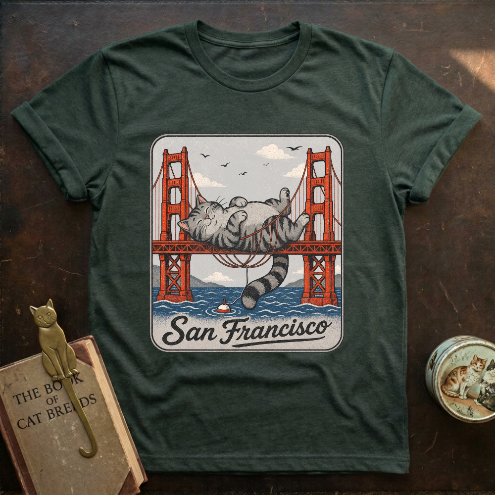 San Francisco Laying Cat T-Shirt