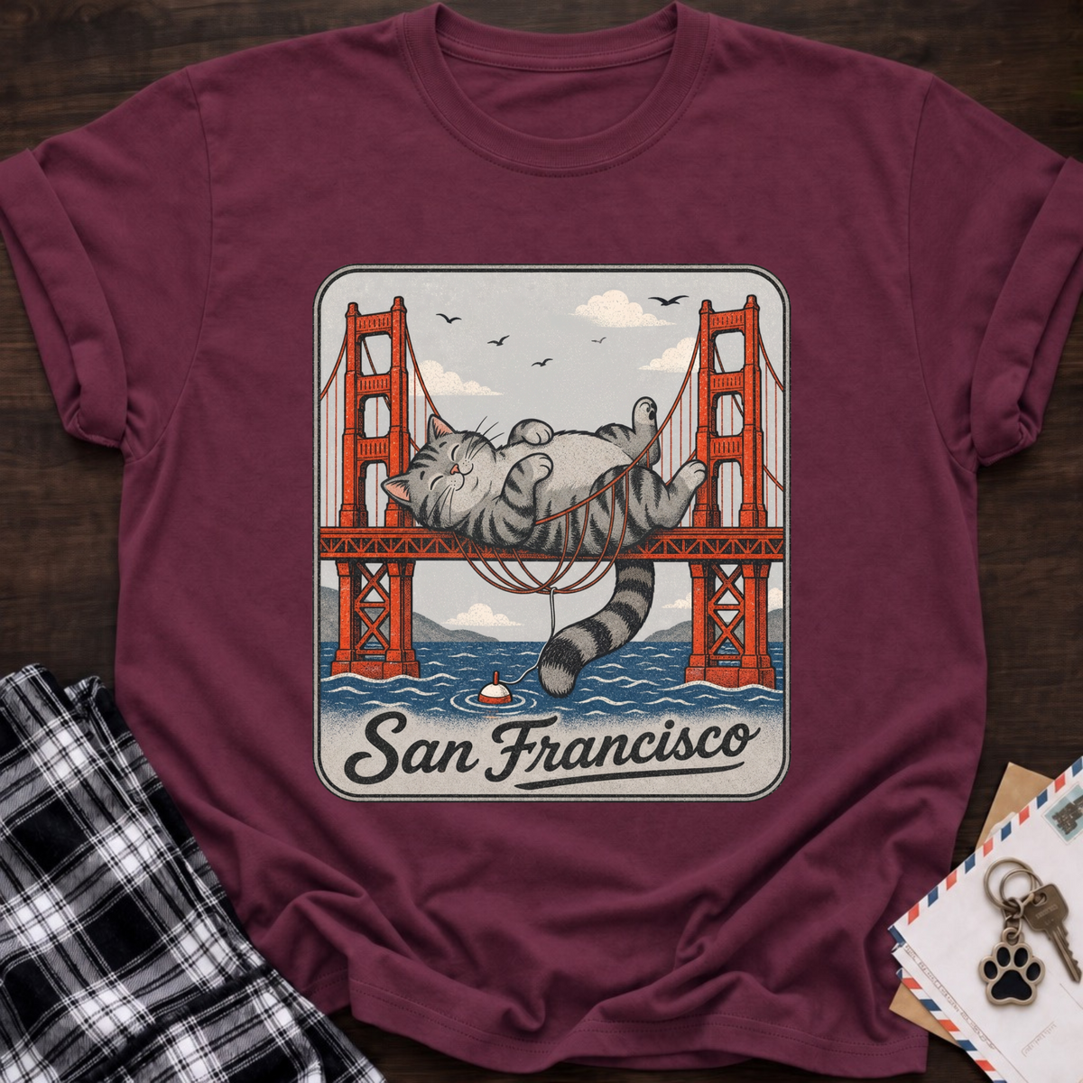 San Francisco Laying Cat T-Shirt