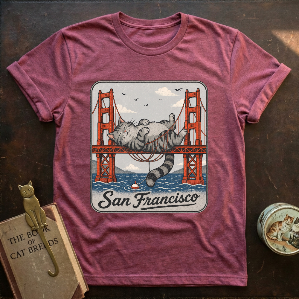 San Francisco Laying Cat T-Shirt