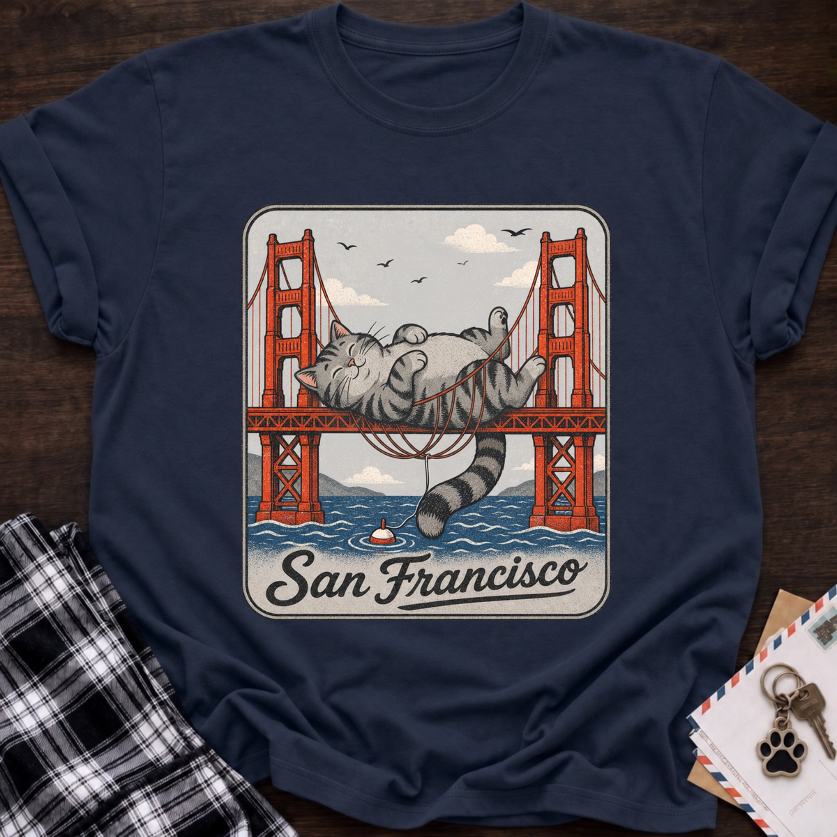 San Francisco Laying Cat T-Shirt