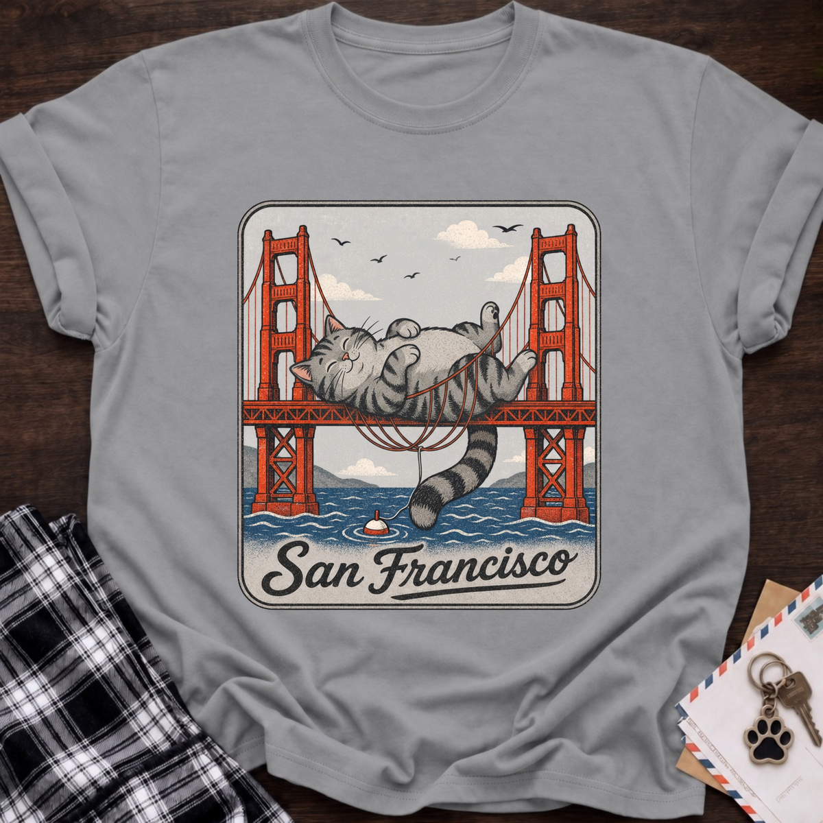 San Francisco Laying Cat T-Shirt