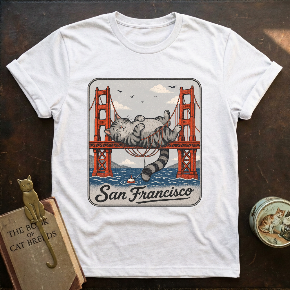 San Francisco Laying Cat T-Shirt