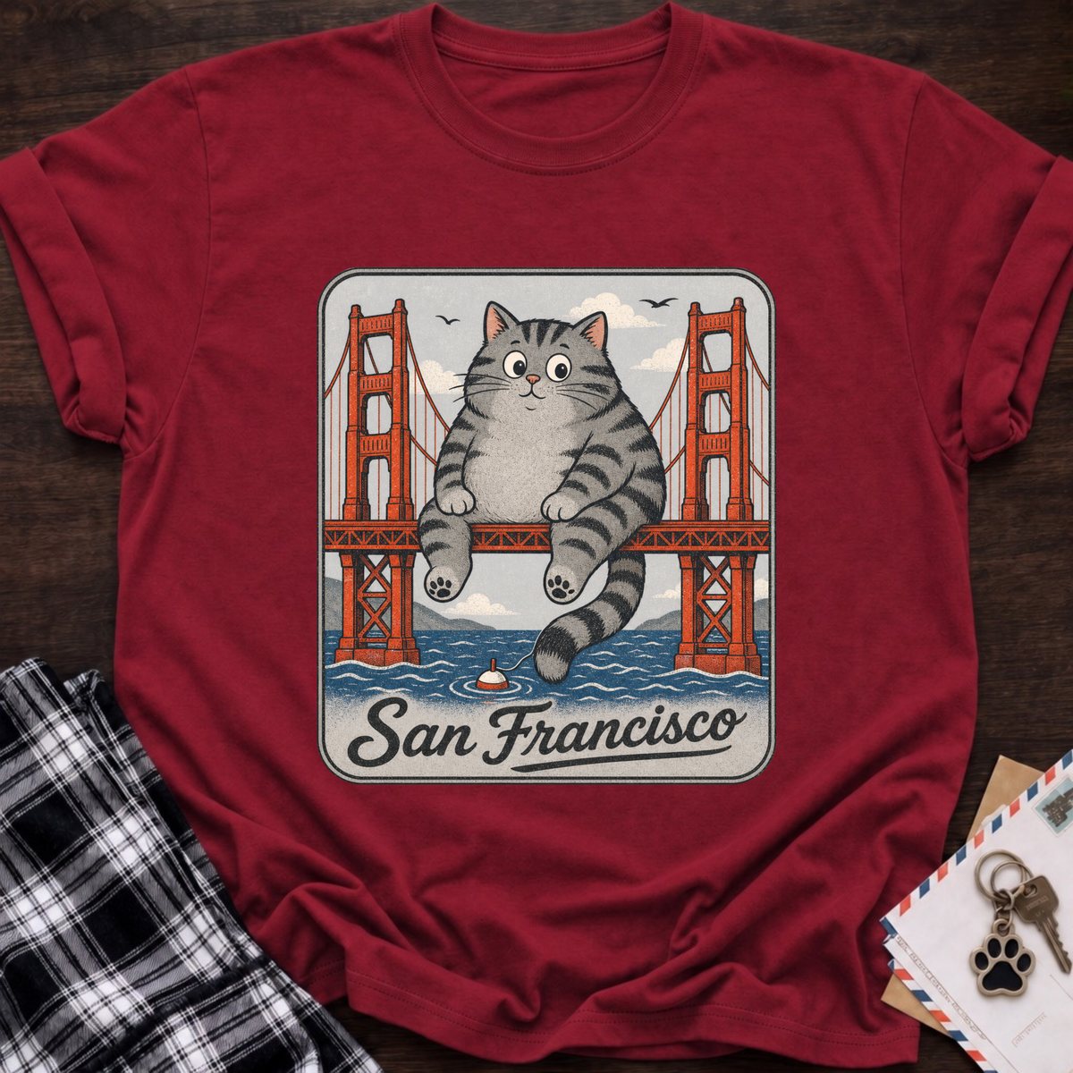 San Francisco Sitting Cat T-Shirt
