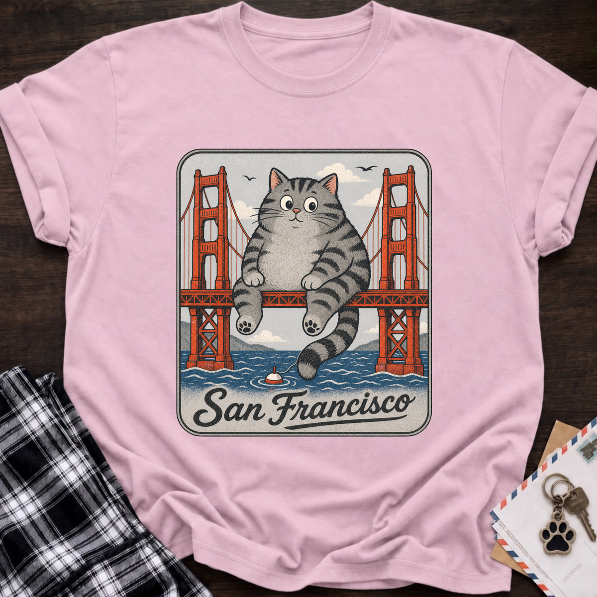 San Francisco Sitting Cat T-Shirt
