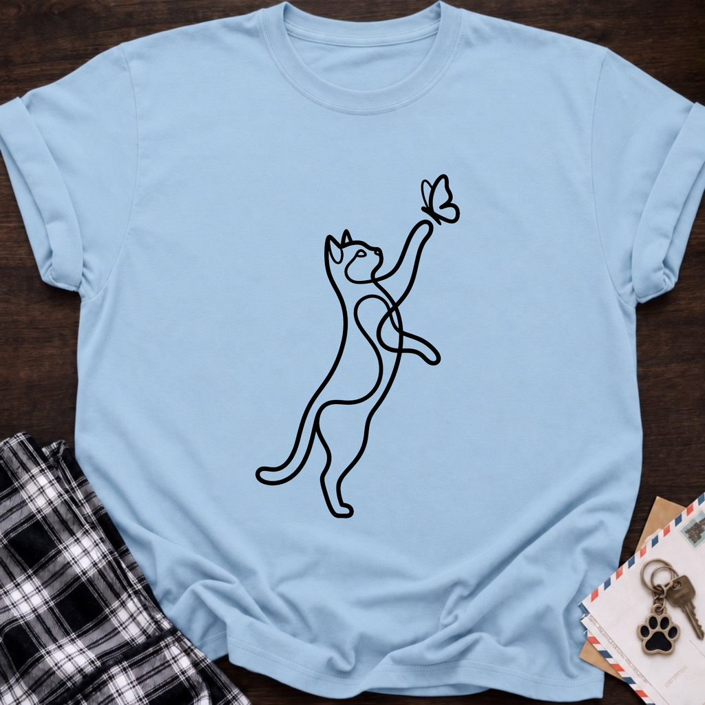 Cat & Butterfly T-Shirt