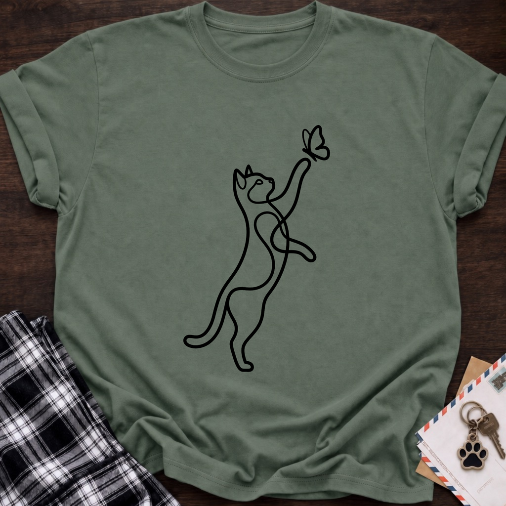 Cat & Butterfly T-Shirt