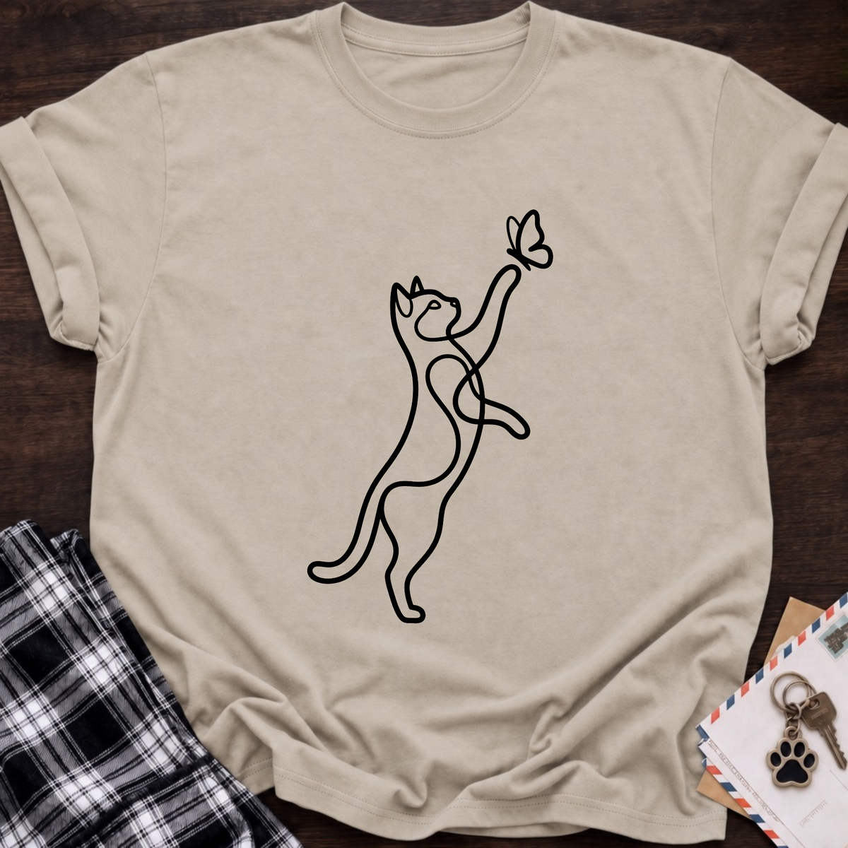 Cat & Butterfly T-Shirt