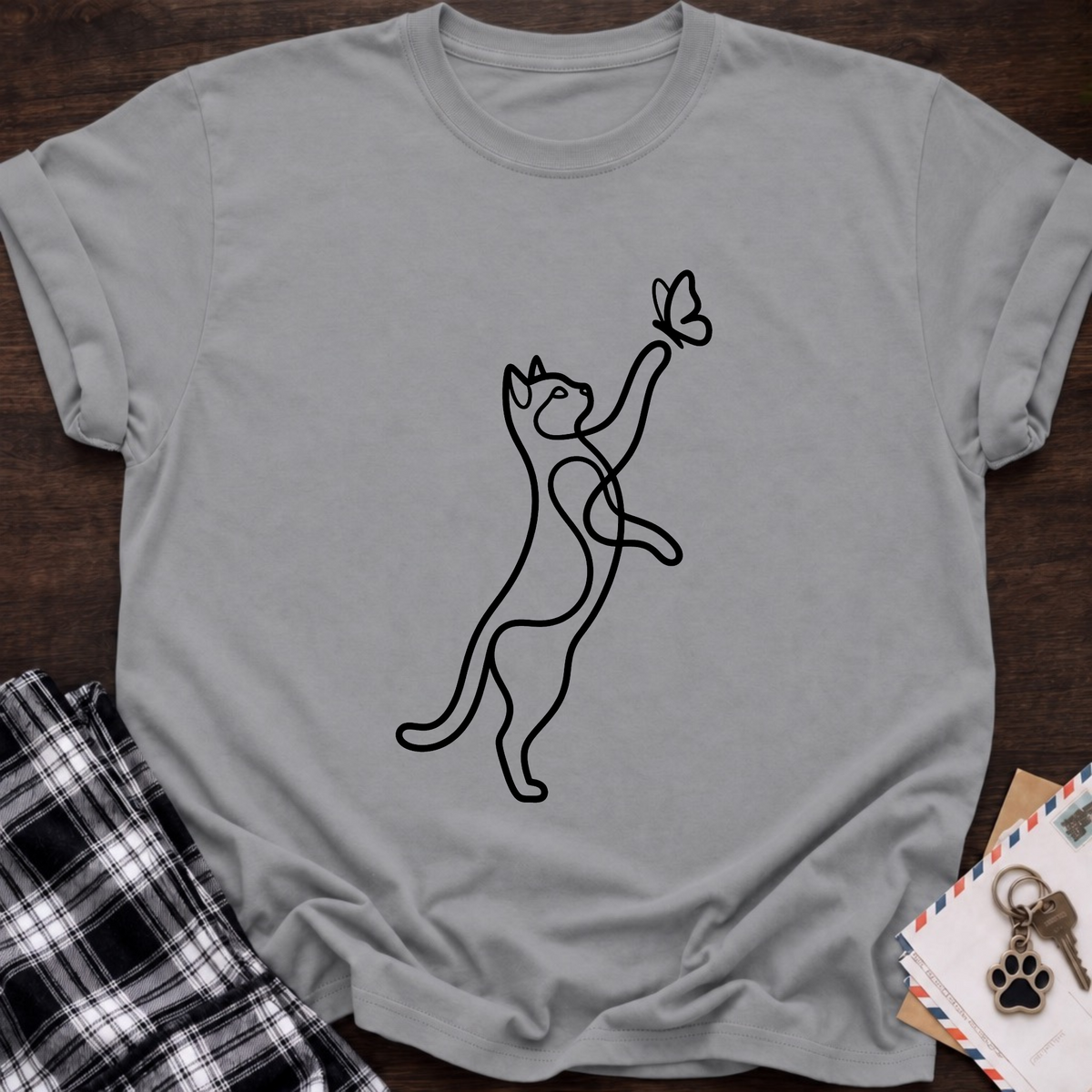 Cat & Butterfly T-Shirt