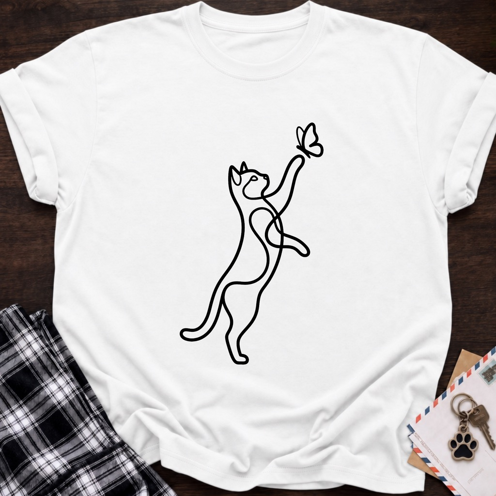 Cat & Butterfly T-Shirt