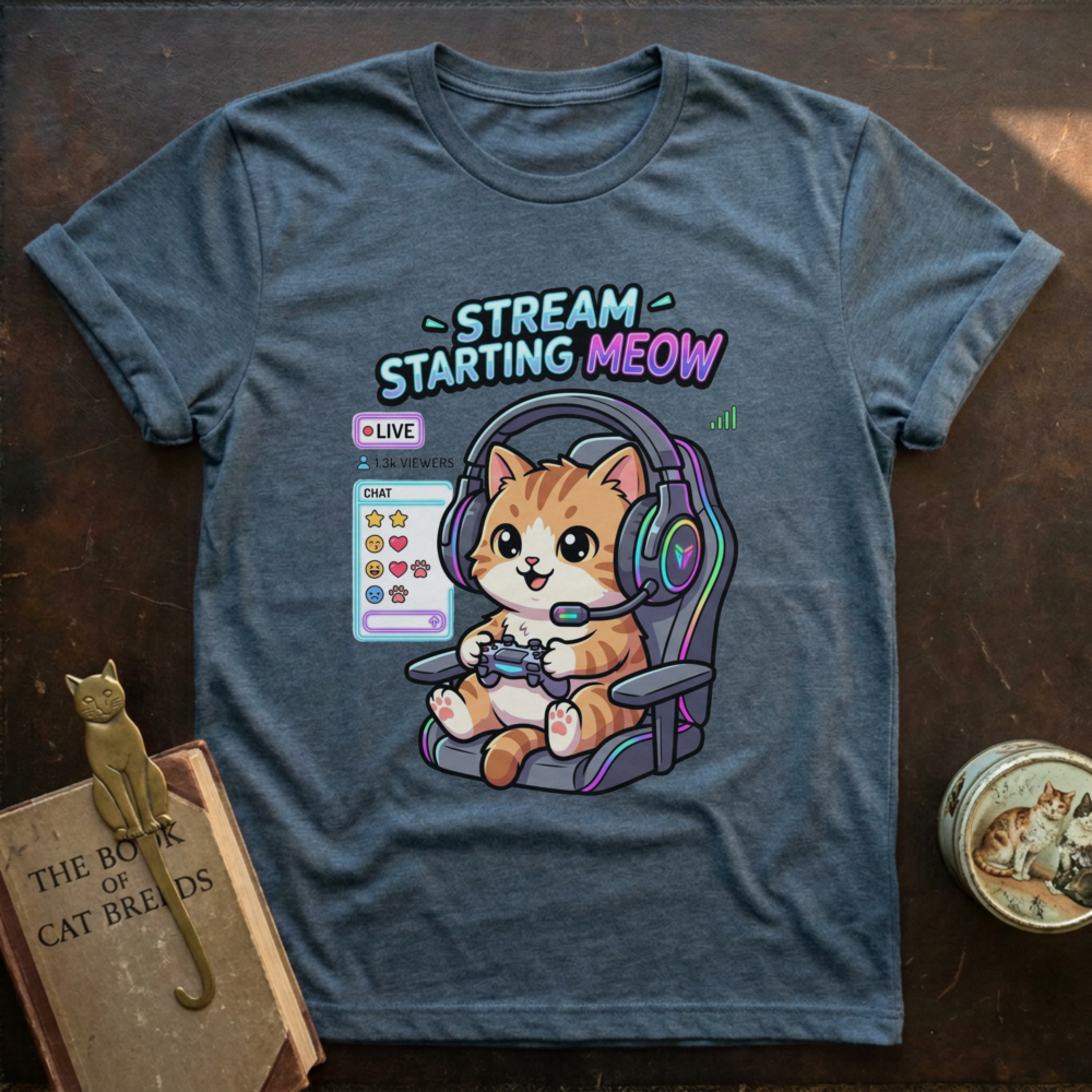 Stream Starting Meow T‑Shirt