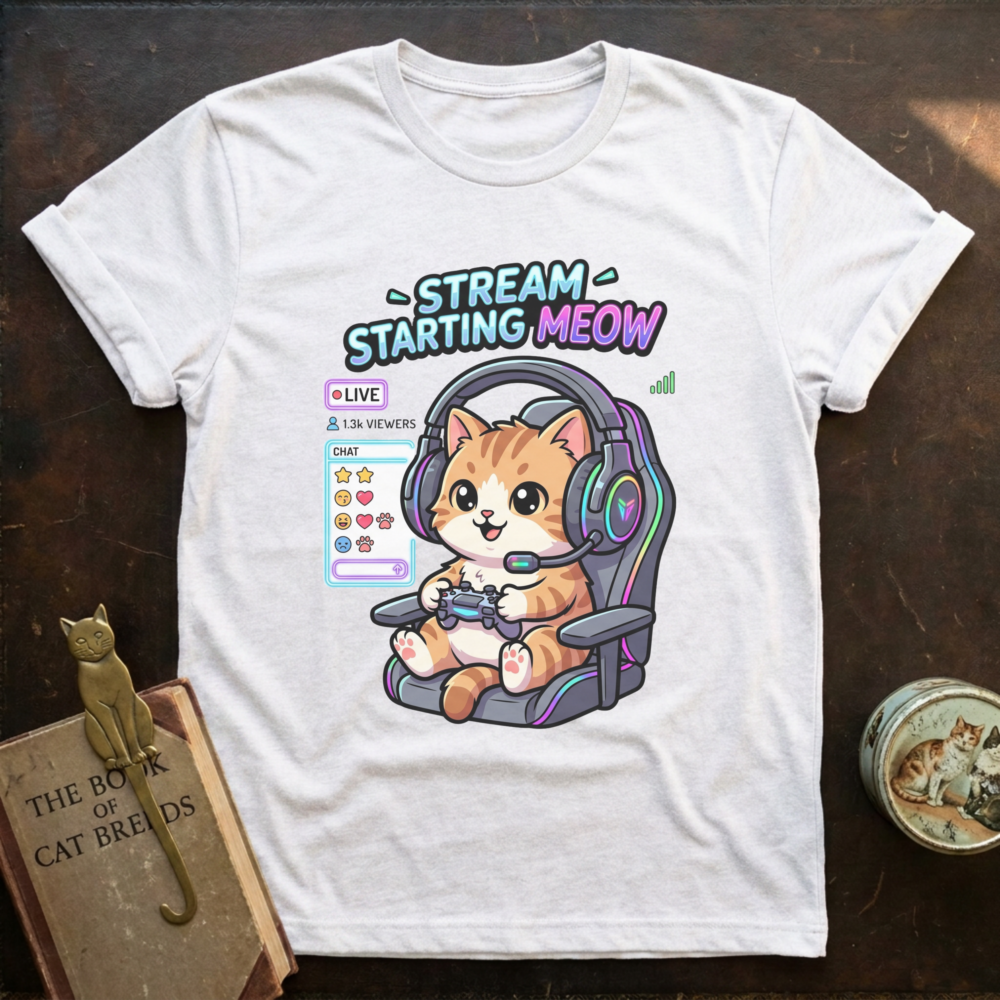 Stream Starting Meow T‑Shirt